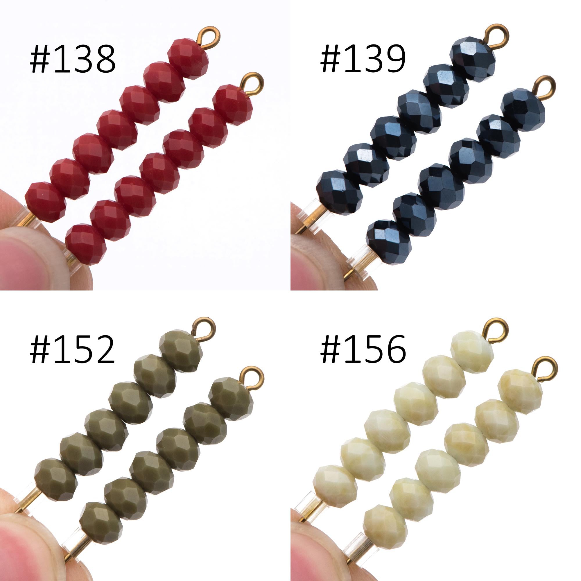 80 Beads Rondelle Crystal Glass Faceted Beads 4x6mm -(BZ06)